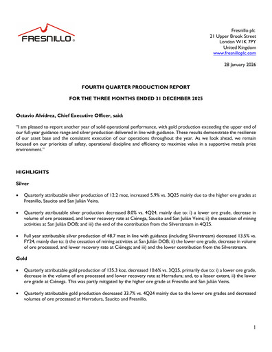 Thumbnail Fresnillo Quarterly Report 2025-q4