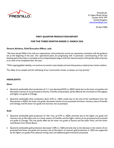Thumbnail Fresnillo Quarterly Report 2026-q1