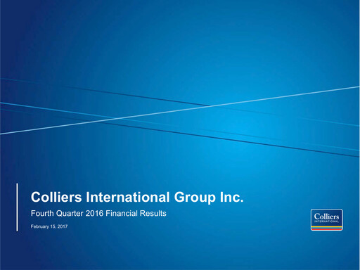 Miniature Colliers International Bilan financier 2016