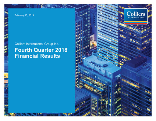 Miniature Colliers International Bilan financier 2018