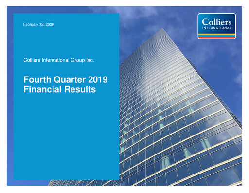 Miniature Colliers International Bilan financier 2019