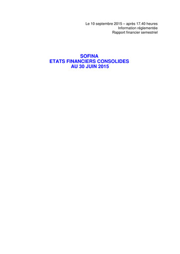 Thumbnail Sofina
 Half-year Report 2015-h1