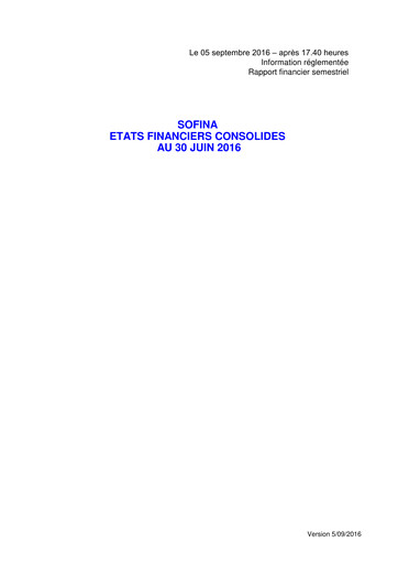 Thumbnail Sofina
 Half-year Report 2016-h1