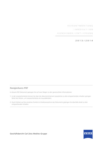 Thumbnail Carl Zeiss Meditec
 Annual Report 2013-2014