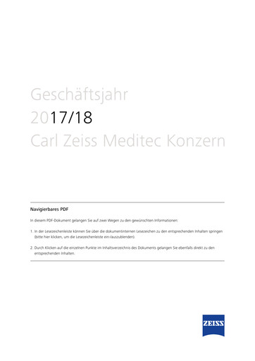 Thumbnail Carl Zeiss Meditec
 Annual Report 2017-2018