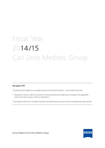 Thumbnail Carl Zeiss Meditec
 Annual Report 2014-2015