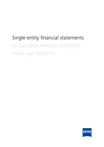 Thumbnail Carl Zeiss Meditec
 Financial Statement 2014-2015