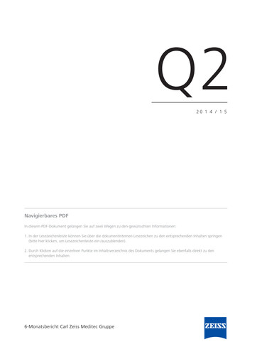 Thumbnail Carl Zeiss Meditec
 Half-year Report 2014-2015