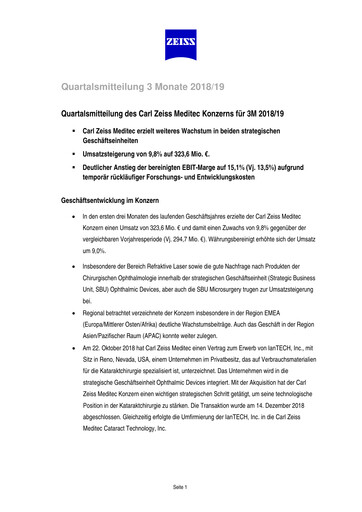 Thumbnail Carl Zeiss Meditec
 Quarterly Report 2018-2019-q1