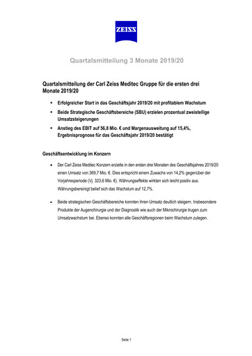 Thumbnail Carl Zeiss Meditec
 Quarterly Report 2019-2020-q1