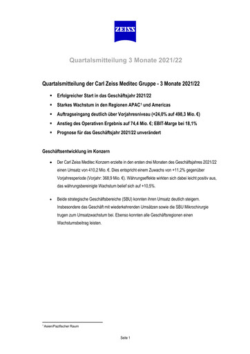 Thumbnail Carl Zeiss Meditec
 Quarterly Report 2021-2022-q1