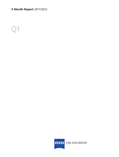 Miniature Carl Zeiss Meditec
 Rapport trimestriel 2011-2012-q1
