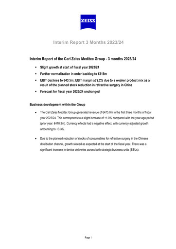 Miniature Carl Zeiss Meditec
 Rapport trimestriel 2023-2024-q1