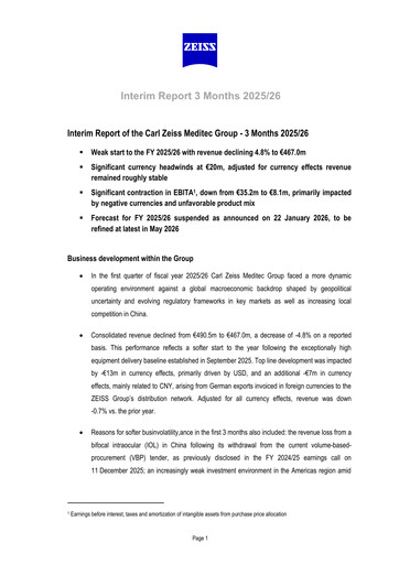 Thumbnail Carl Zeiss Meditec
 Quarterly Report 2025-q1