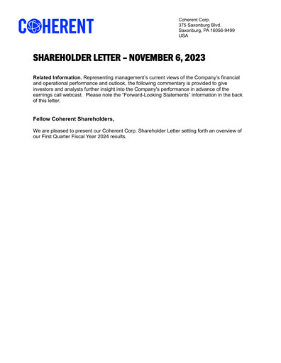 Thumbnail Coherent Corp. Quarterly Report 2024-q1