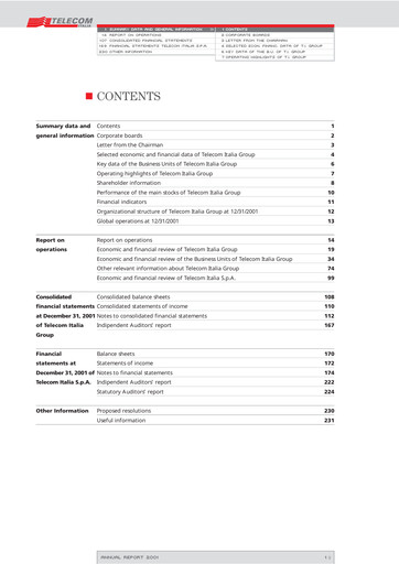 Thumbnail Telecom Italia
 Annual Report 2001