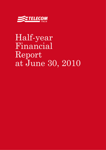 Thumbnail Telecom Italia
 Financial Report 2010-h1