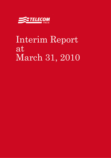 Thumbnail Telecom Italia
 Quarterly Report 2010-q1