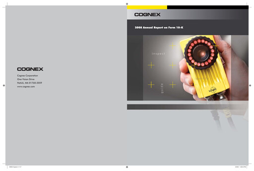 Thumbnail Cognex Annual Report 2008