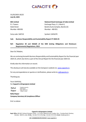 Miniature Capacit'e Infraprojects
 Rapport ESG 2024-2025