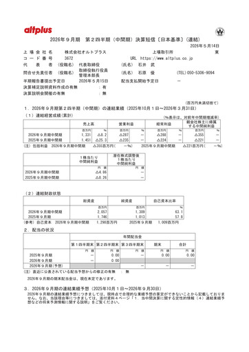 Thumbnail AltPlus Half-year Report 2026