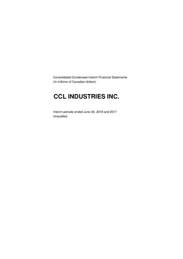 Thumbnail CCL Industries Quarterly Report 2018-q2