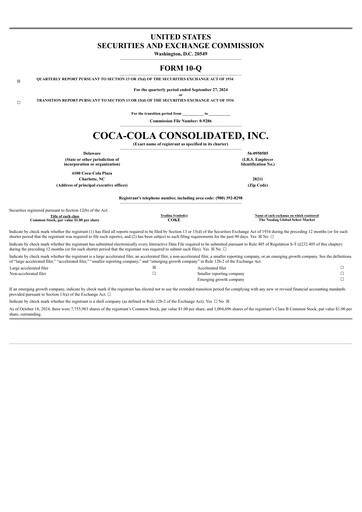 Thumbnail Coca-Cola Consolidated Quarterly Report 2024-q3