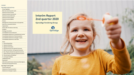 Thumbnail Gjensidige Forsikring
 Quarterly Report 2020-q2