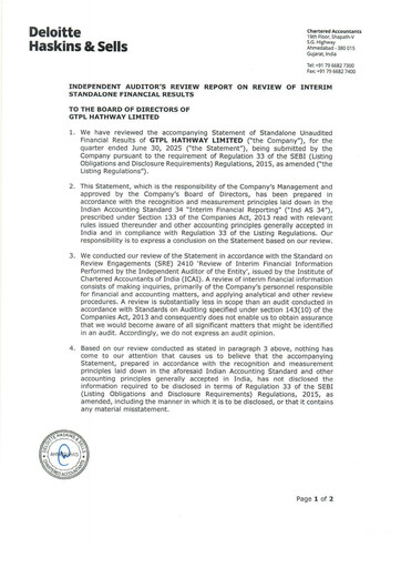 Thumbnail GTPL Hathway Quarterly Report 2025-q1