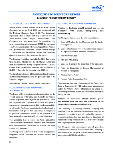 Thumbnail Repco Home Finance ESG Report 2017-2018