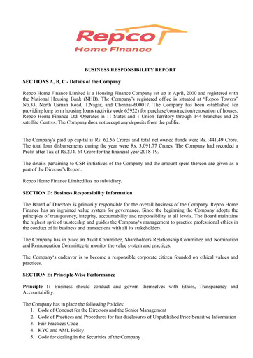 Thumbnail Repco Home Finance ESG Report 2018-2019
