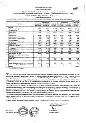 Vorschaubild Repco Home Finance Quartalsbericht 2017-q3