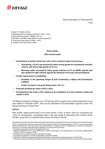 Thumbnail Eiffage Financial Report 2018