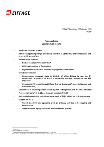 Thumbnail Eiffage Financial Report 2022