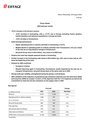Miniature Eiffage Rapport semestriel 2024