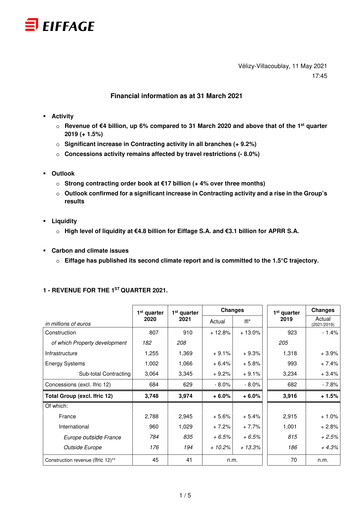 Miniature Eiffage Rapport trimestriel 2021-q1