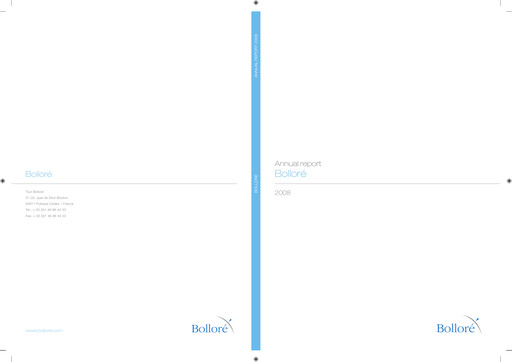 Thumbnail Bolloré Annual Report 2008