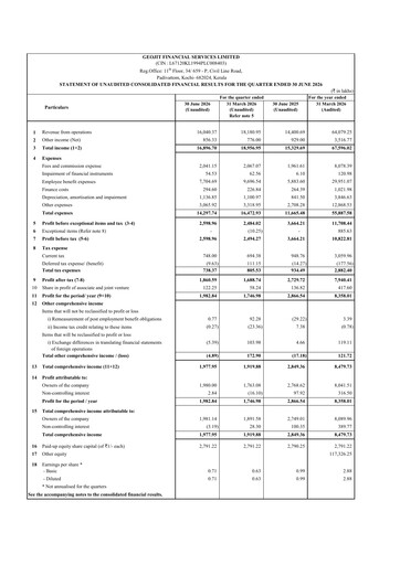 Thumbnail Geojit Financial Services Quarterly Report 2026-q1