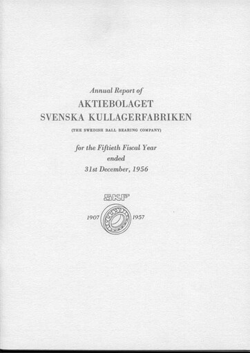 Thumbnail SKF (Svenska Kullagerfabriken) Annual Report 1956