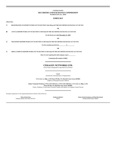 Thumbnail Ceragon Networks Annual Report 2025