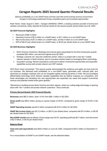 Thumbnail Ceragon Networks Quarterly Report 2025-q2