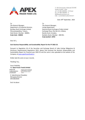 Thumbnail Apex Frozen Foods
 ESG Report 2022-2023