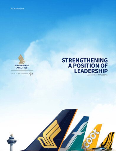Miniature Singapore Airlines Rapport annuel 2015-2016