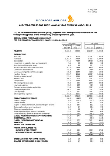 Thumbnail Singapore Airlines Financial Report 2013-2014