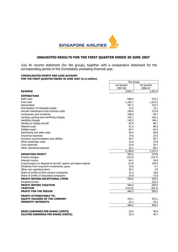 Thumbnail Singapore Airlines Quarterly Report 2007-q1