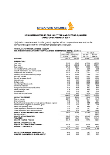 Thumbnail Singapore Airlines Quarterly Report 2007-q2