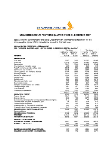 Thumbnail Singapore Airlines Quarterly Report 2007-q3