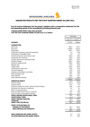 Thumbnail Singapore Airlines Quarterly Report 2011-q1