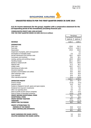 Thumbnail Singapore Airlines Quarterly Report 2014-q1