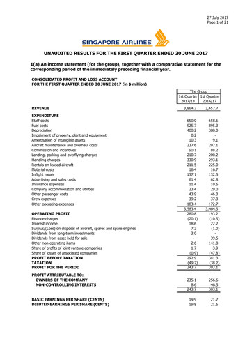 Thumbnail Singapore Airlines Quarterly Report 2017-q1